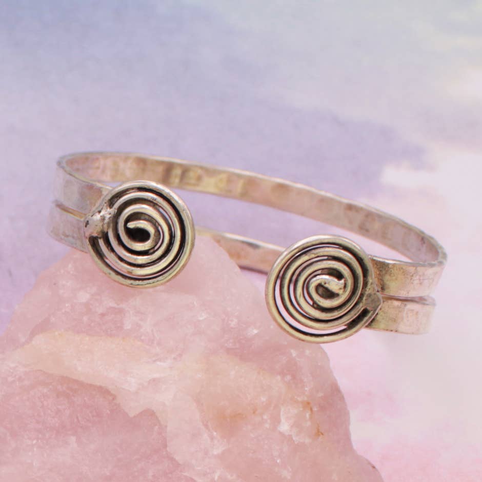 Textured Spiral Ends Cuff Bracelet