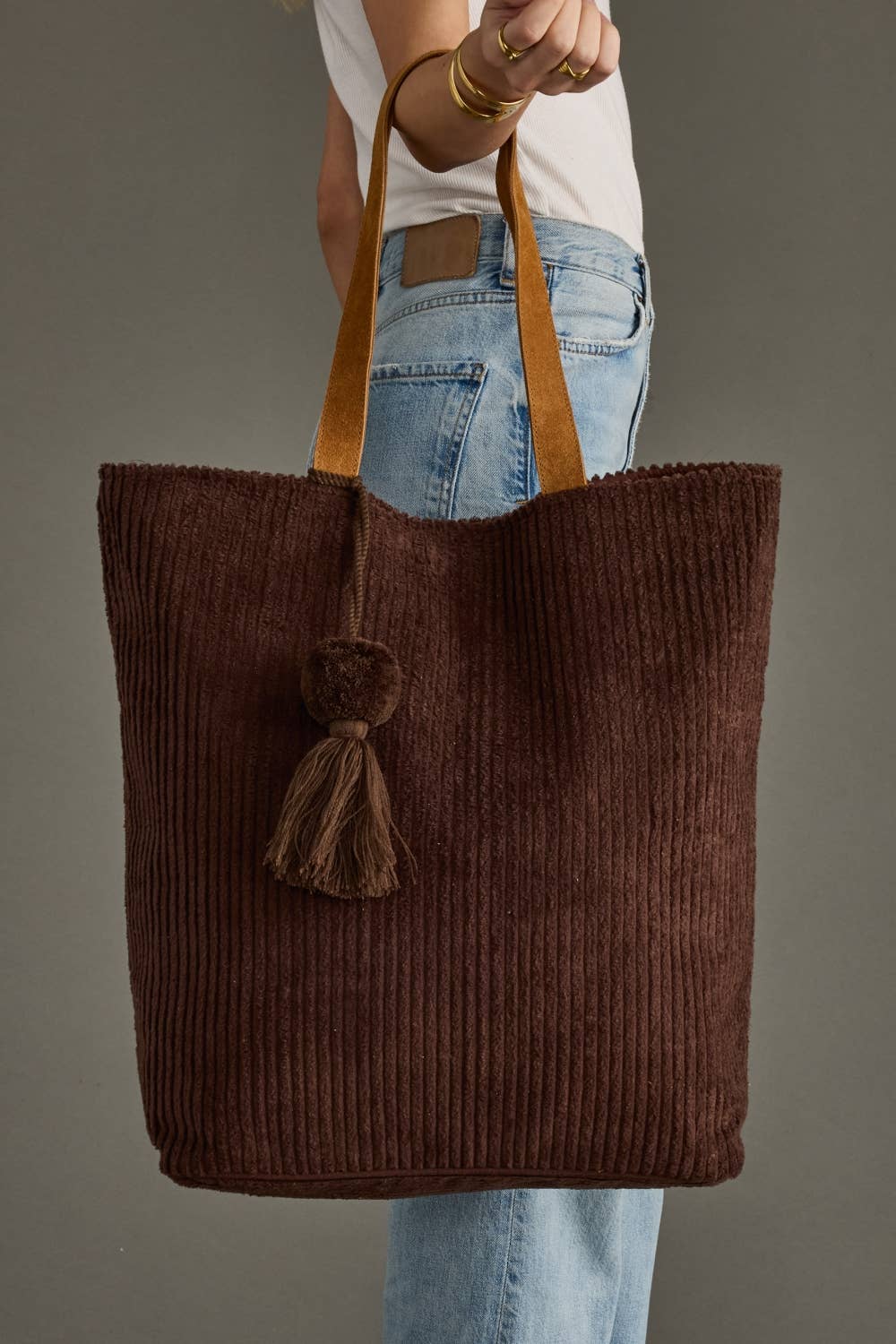 Brown Corduroy Tote
