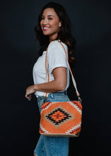 Load image into Gallery viewer, Orange, White &amp; Red Aztec Crossbody
