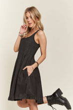 Load image into Gallery viewer, PINTUCK DETAIL CASUAL DENIM DRESS
