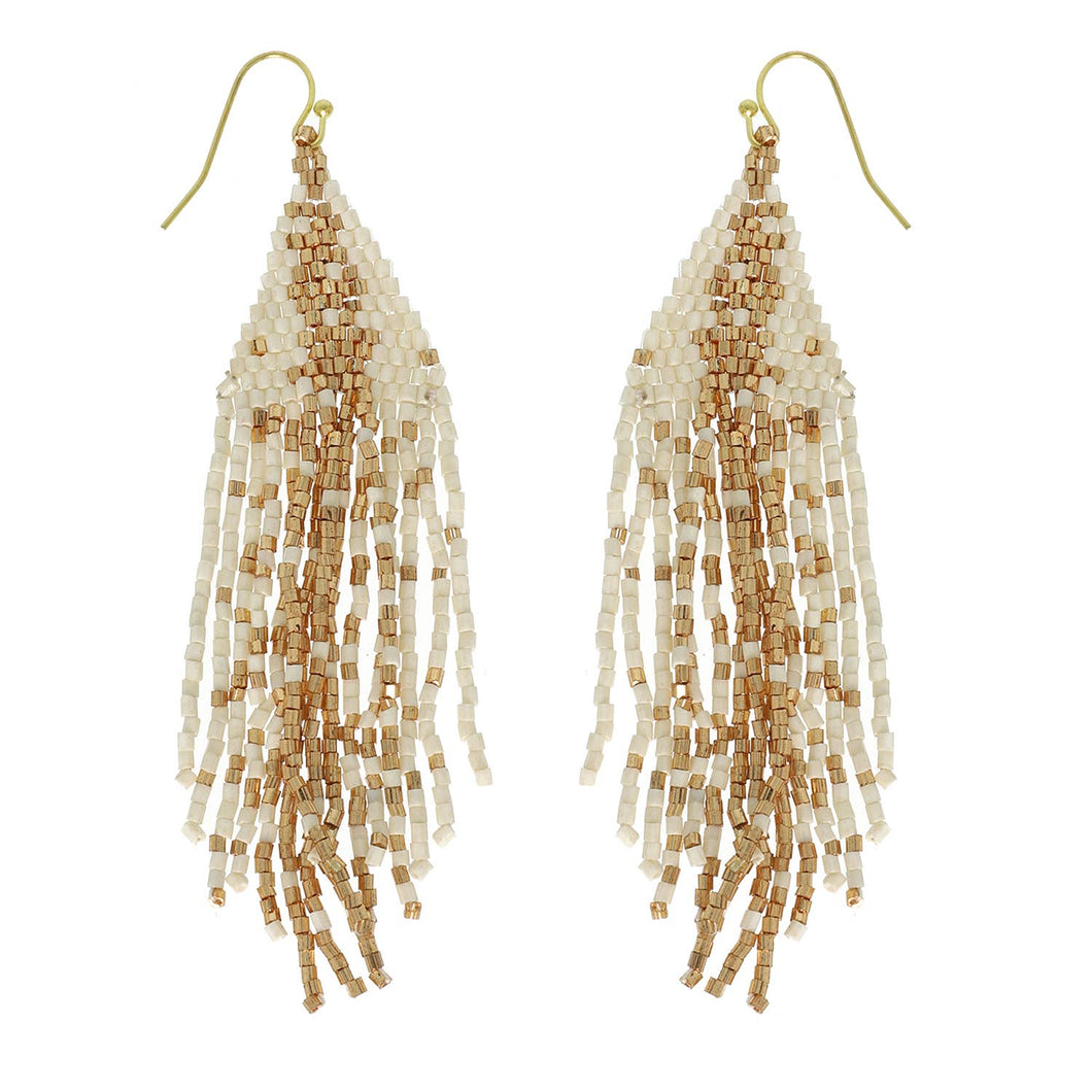 Western Native American Bead Fringe Earrings