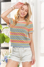 Load image into Gallery viewer, LIGHTWEIGHT STRIPE CROCHET TOP
