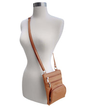 Load image into Gallery viewer, Leather crossbody with phone pocket
