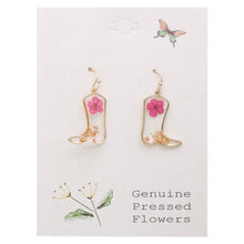 Load image into Gallery viewer, Botanical Boots Dried Flower Cowboy Boot Earrings

