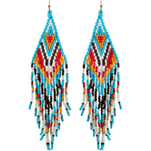 Load image into Gallery viewer, Native Style Beaded Waterfall Drop Dangle Hook Earrings
