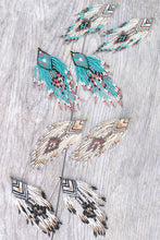 Load image into Gallery viewer, Native American Beaded Long Drop Earrings
