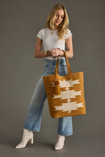 Load image into Gallery viewer, Camel &amp; Cream Aztec Tote
