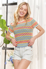 Load image into Gallery viewer, LIGHTWEIGHT STRIPE CROCHET TOP
