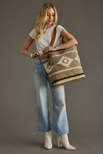 Load image into Gallery viewer, Taupe, Cream &amp; Tan Aztec Tote
