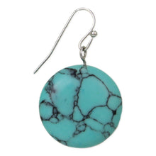 Load image into Gallery viewer, Stone Circle Turquoise Drop Earrings
