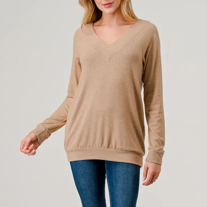 Double V-Neck Long Sleeve