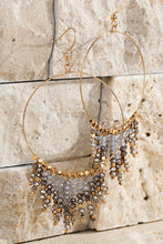 Load image into Gallery viewer, Beaded Tassel And Ring Earrings
