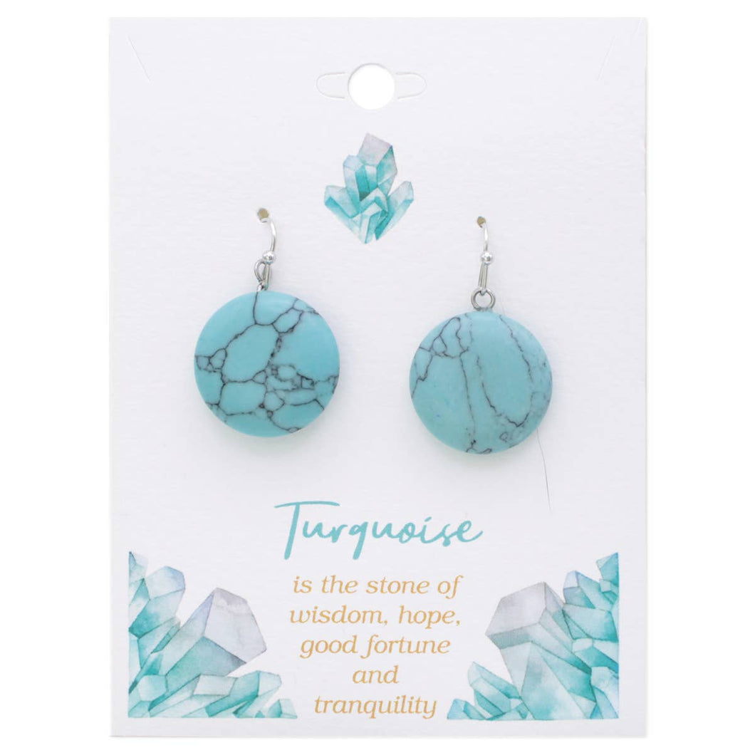 Stone Circle Turquoise Drop Earrings