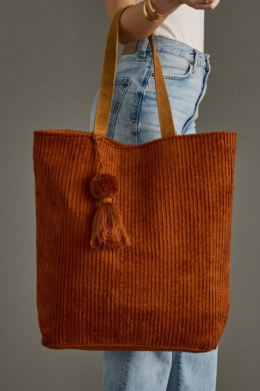 Rust Corduroy Tote