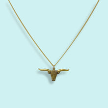 Load image into Gallery viewer, Longhorn on Gold Chain Necklace: 18 Inch

