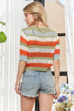 Load image into Gallery viewer, STRIPED 3/4 SLEEVES SWEATER TOP
