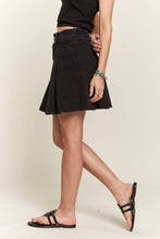 Load image into Gallery viewer, RAW EDGE WAIST WASHED DENIM MINI SKIRT

