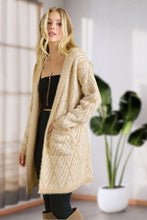 Load image into Gallery viewer, Hooded Chevron Pattern Cardigan

