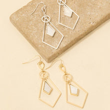 Load image into Gallery viewer, Gold Dipped Layered Mother Of Pearl Dangle Earrings
