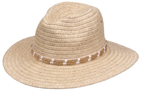 Safari-style braided toyo hat