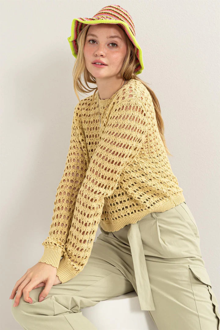 OPEN STITCH SWEATER PULLOVER