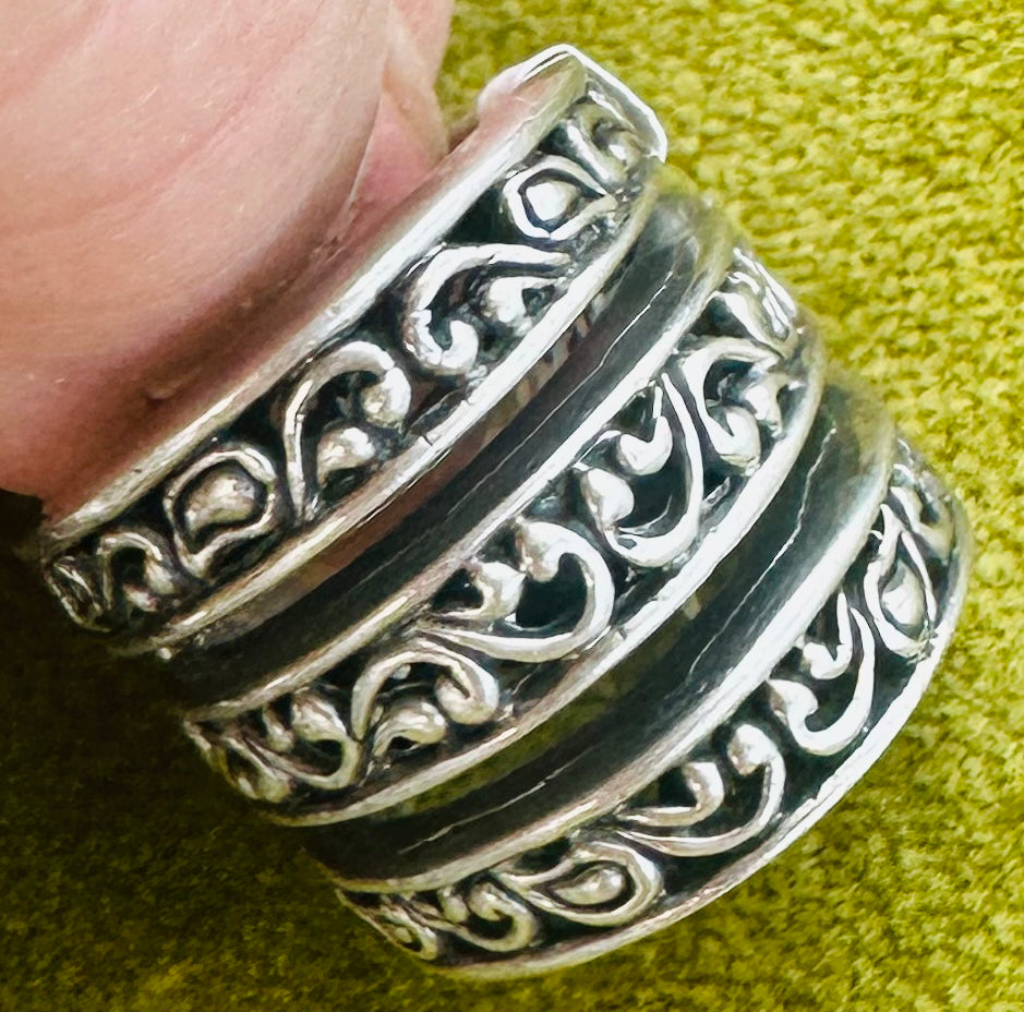 Vintage Sterling Three Row Band