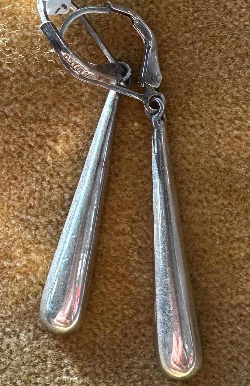 Vintage Mexican Silver Lever Back Earrings