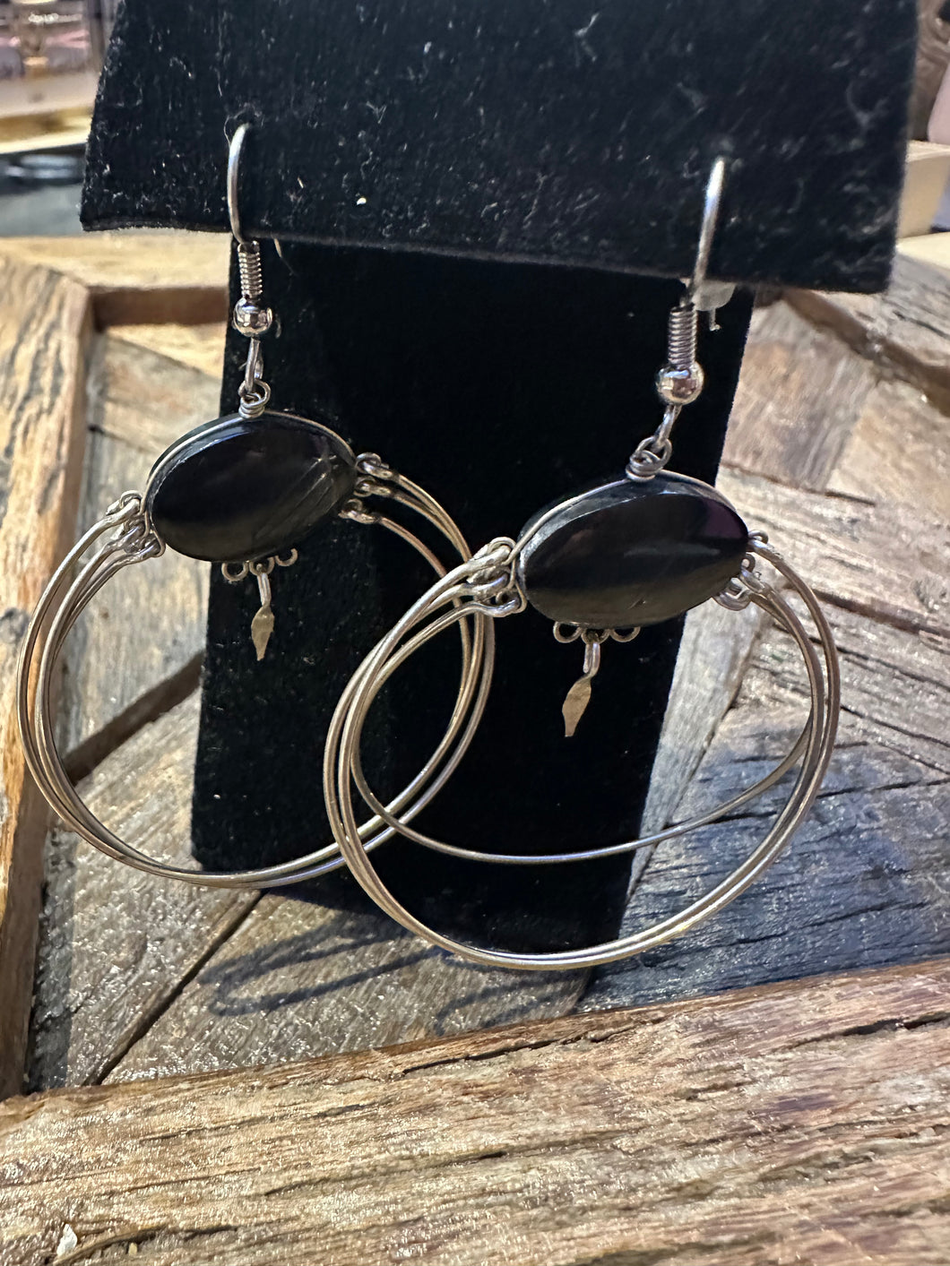 Vintage Black Onyx Earrings