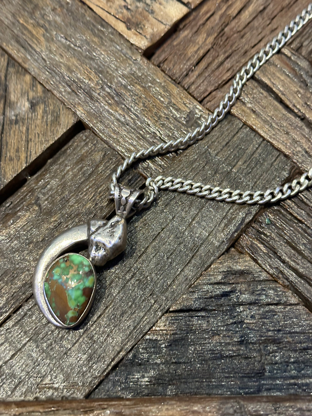 Vintage Green Copper Turquoise Pendant