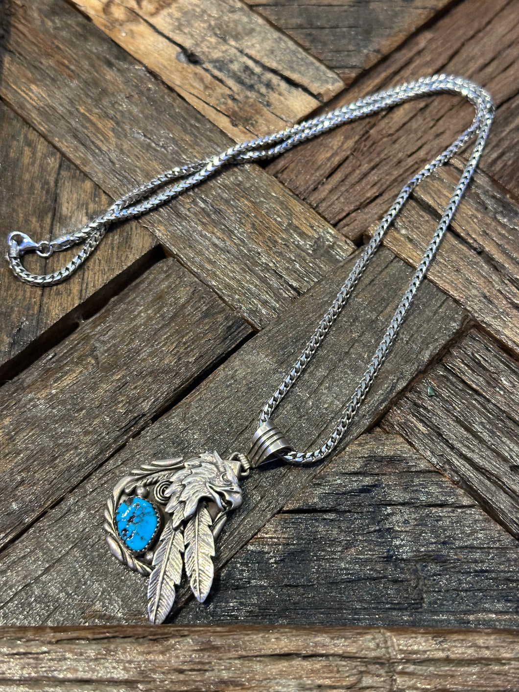 Vintage Navajo Eagle Turquoise Necklace