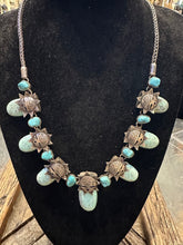 Load image into Gallery viewer, Vintage Turquoise Zuni Sun face Necklace
