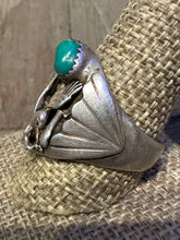 Load image into Gallery viewer, Old Pawn Ring with Eagle and Turquoise stone
