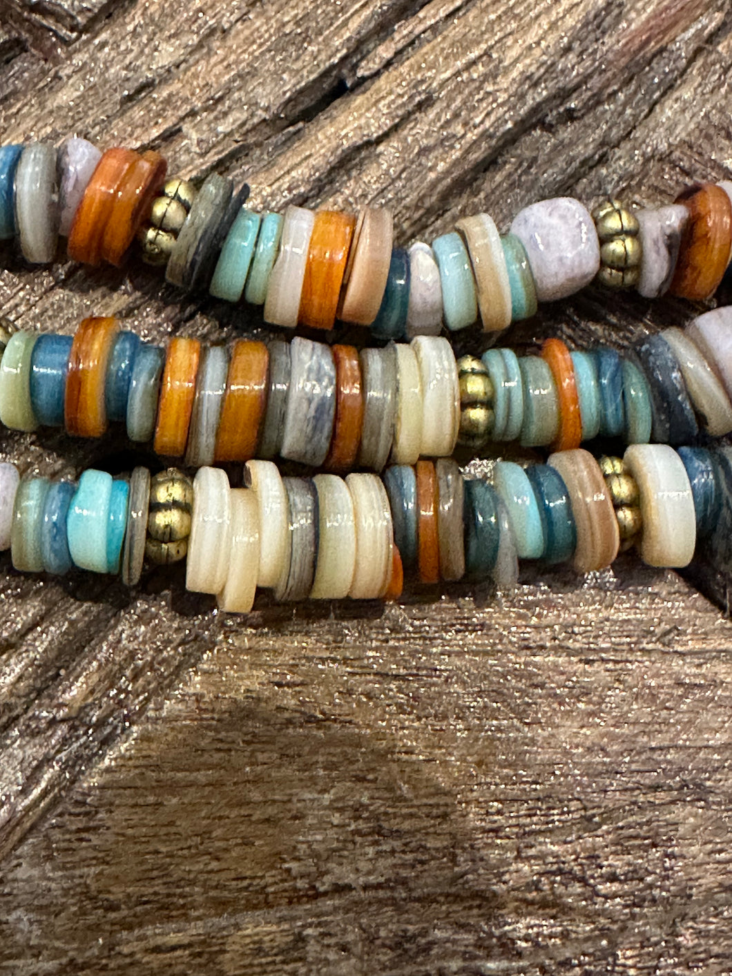 Vintage 3 strand multi-bead necklace