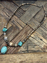 Load image into Gallery viewer, Vintage Turquoise &amp; Heishi Bead Necklace
