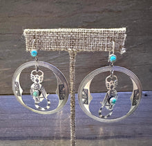 Load image into Gallery viewer, Old Pawn Navajo Scorpion Turquoise Earrings
