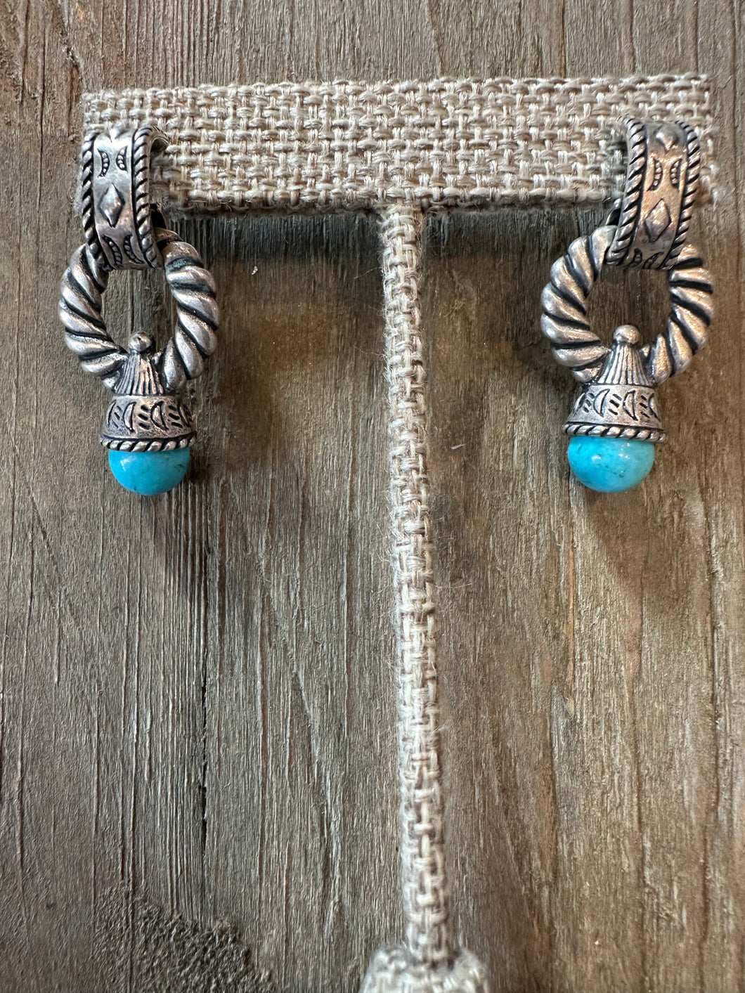 Old Pawn sterling silver turquoise earrings