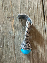 Load image into Gallery viewer, Old Pawn sterling silver turquoise earrings
