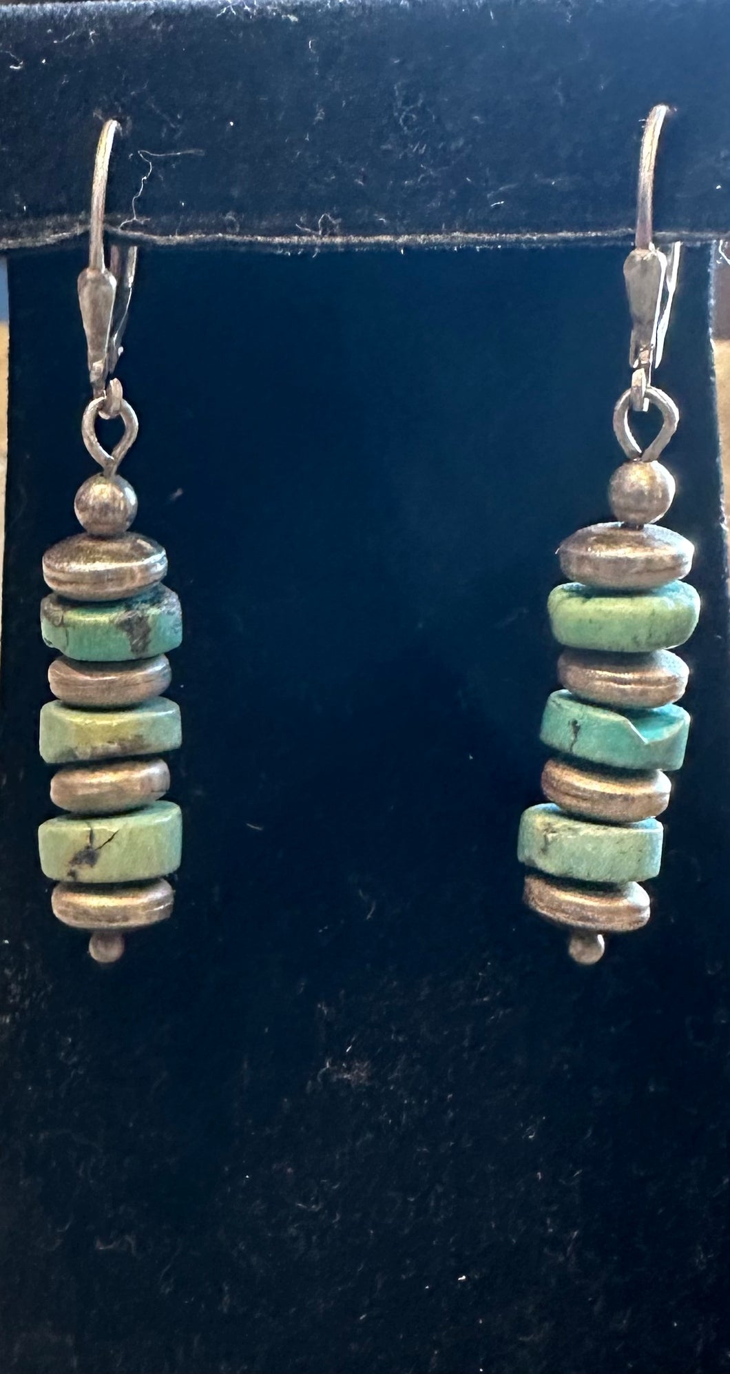 Old Pawn Lever back turquoise earrings