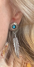 Load image into Gallery viewer, Old Pawn concho earrings with feathers
