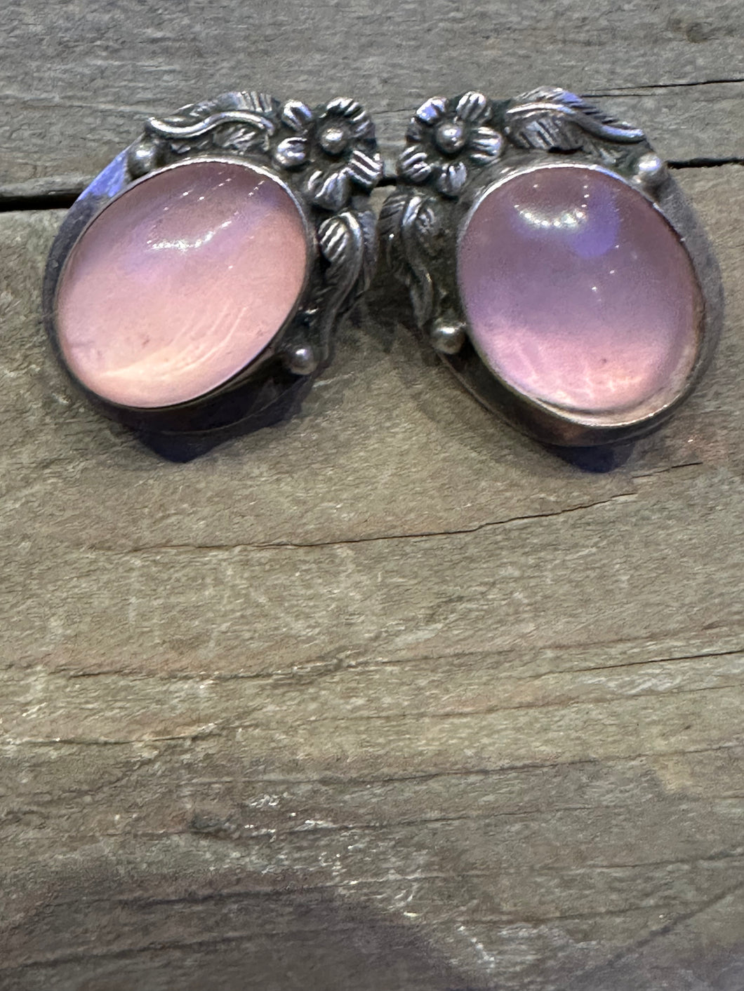 Vintage Pink Opal Earrings