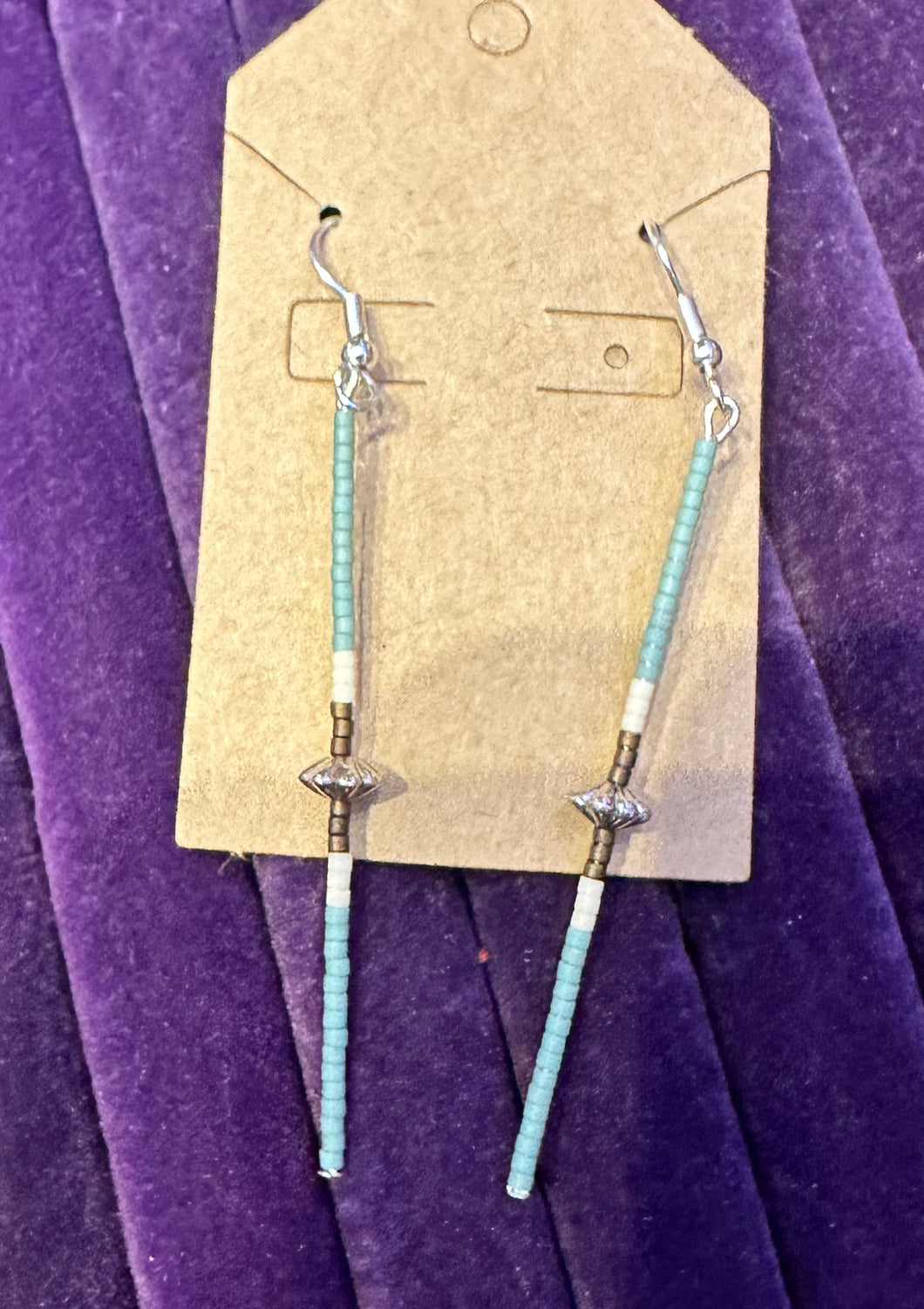 Silver and Turquoise Beaded Earring