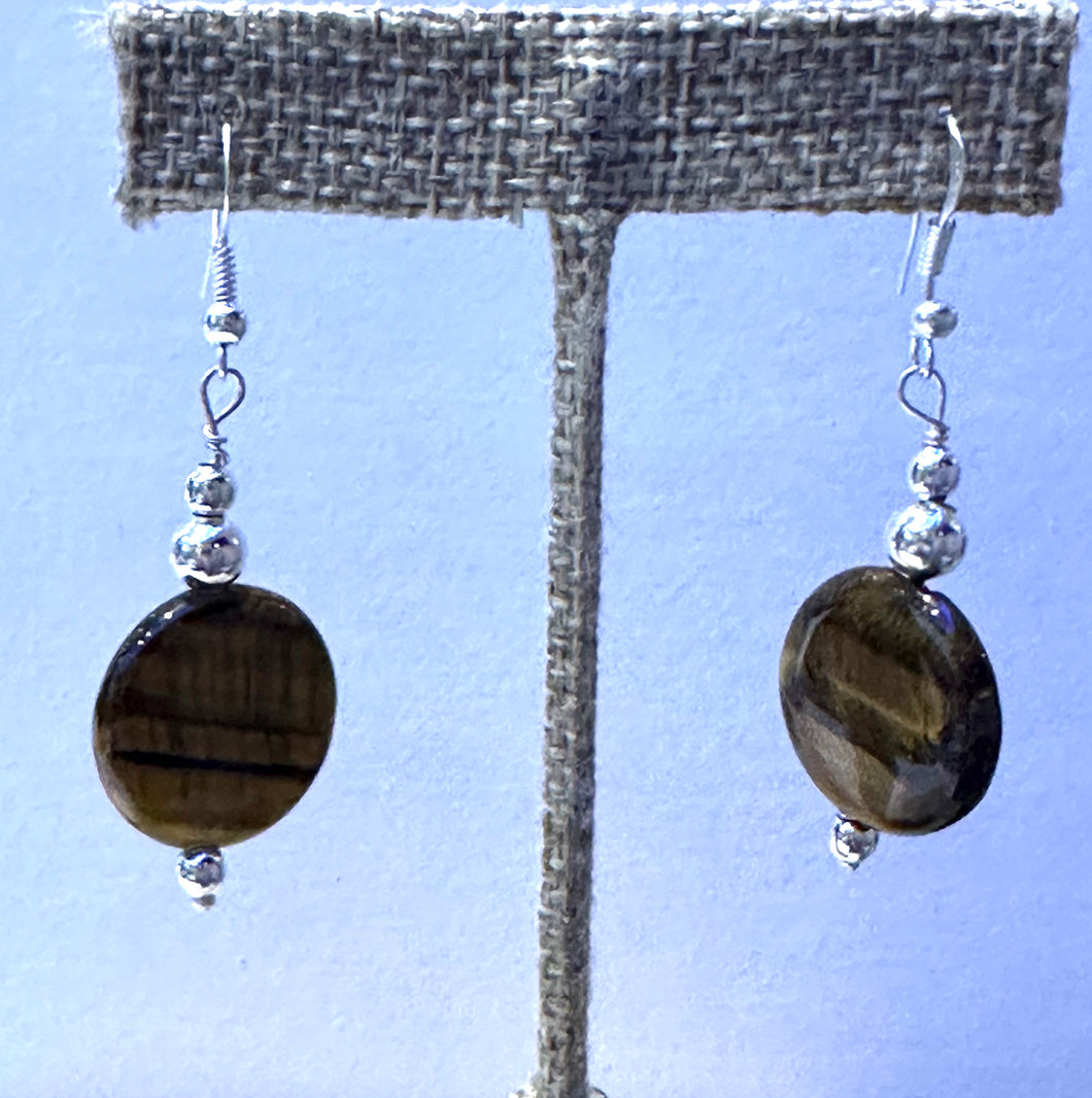 Tigers Eye Sterling Silver Earrings