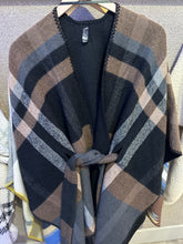 Load image into Gallery viewer, Plaid Belted Poncho
