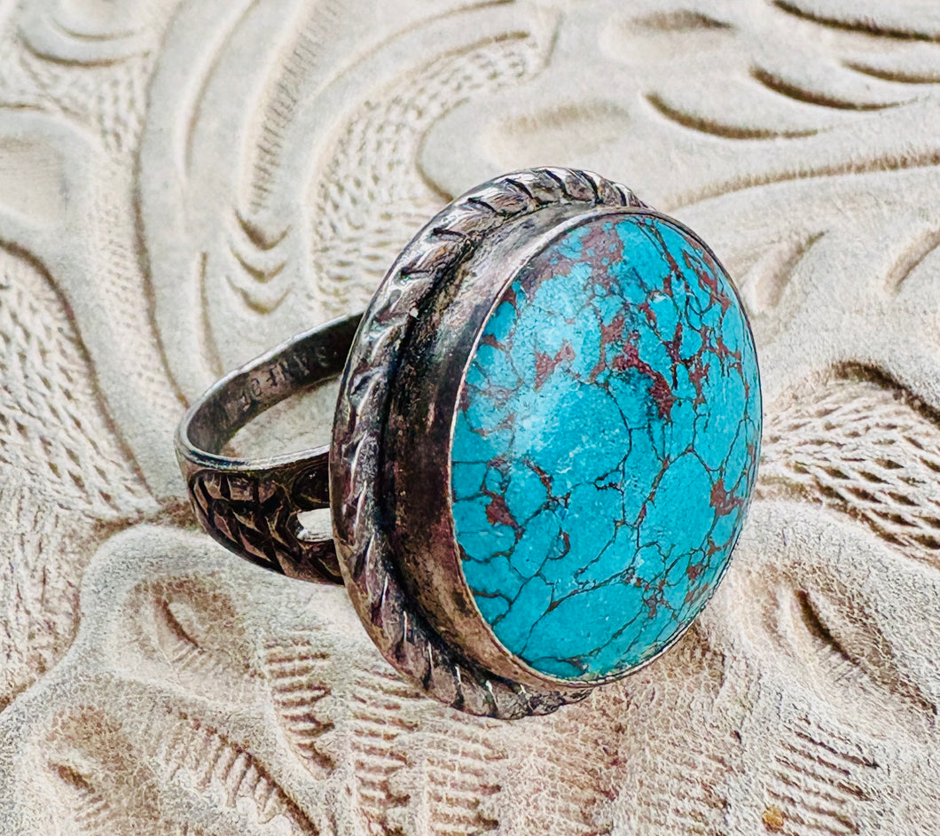 Vintage Round Turquoise Ring