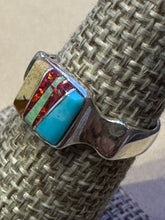 Load image into Gallery viewer, Zuni Inlay Opal/Turquoise Ring
