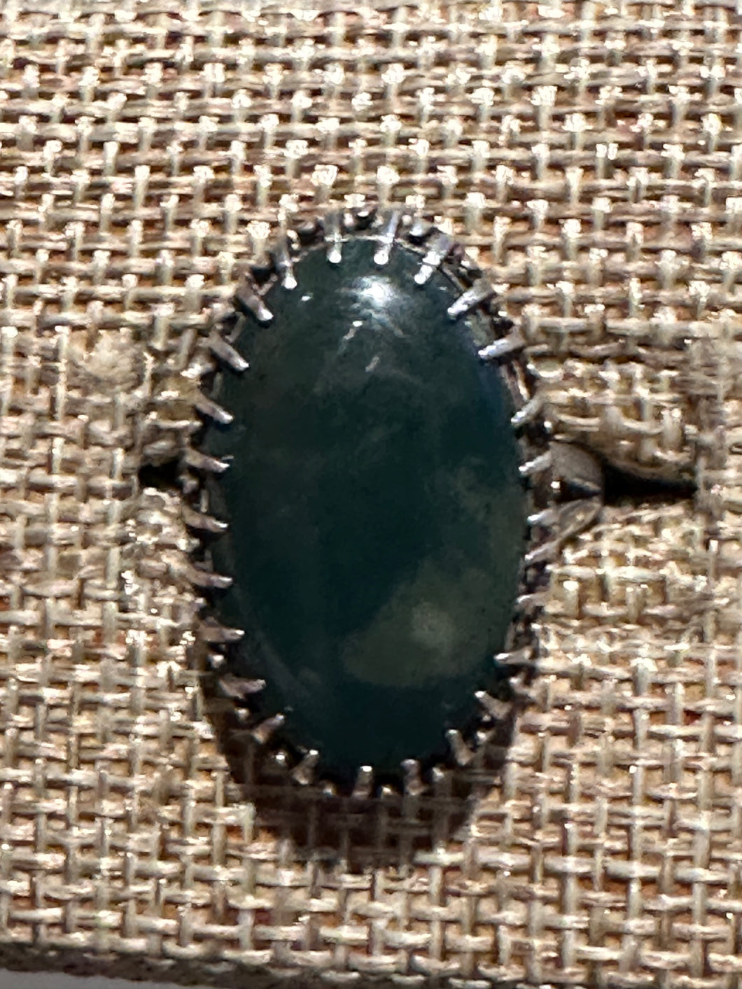 Vintage Green Moss Agate Ring