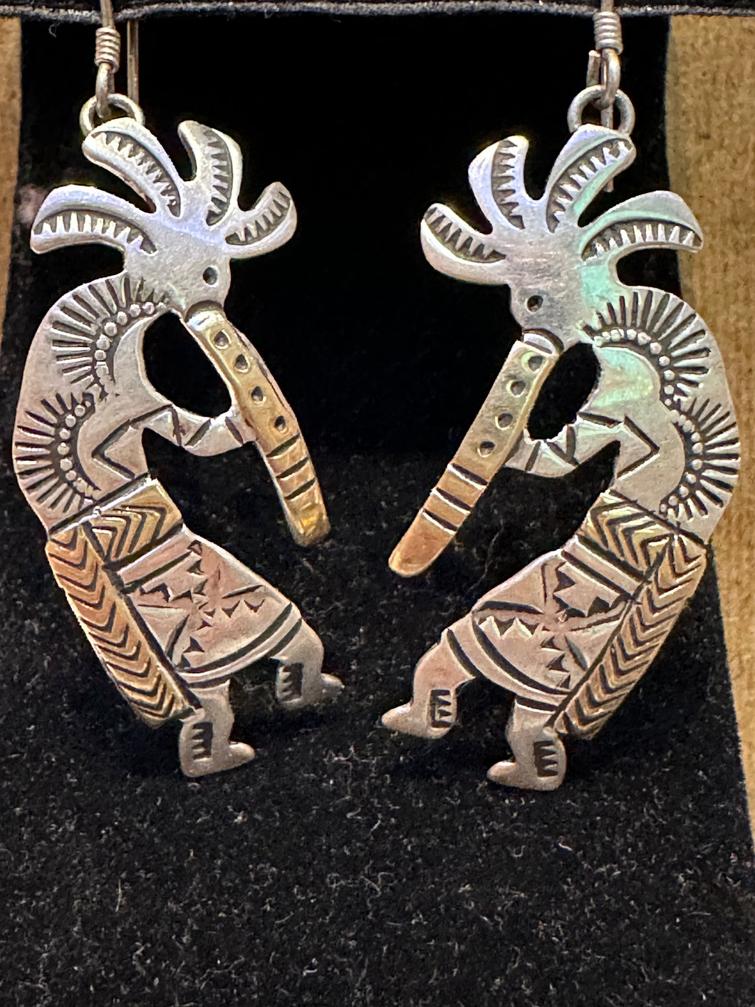 Vintage Kokopelli Dancer Earrings