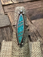 Load image into Gallery viewer, Vintage Zuni Inlay Turquoise Ring
