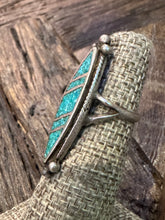 Load image into Gallery viewer, Vintage Zuni Inlay Turquoise Ring
