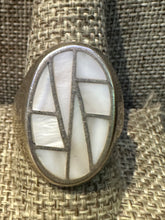 Load image into Gallery viewer, Vintage Mother of Pearl Zuni Inlay Ring
